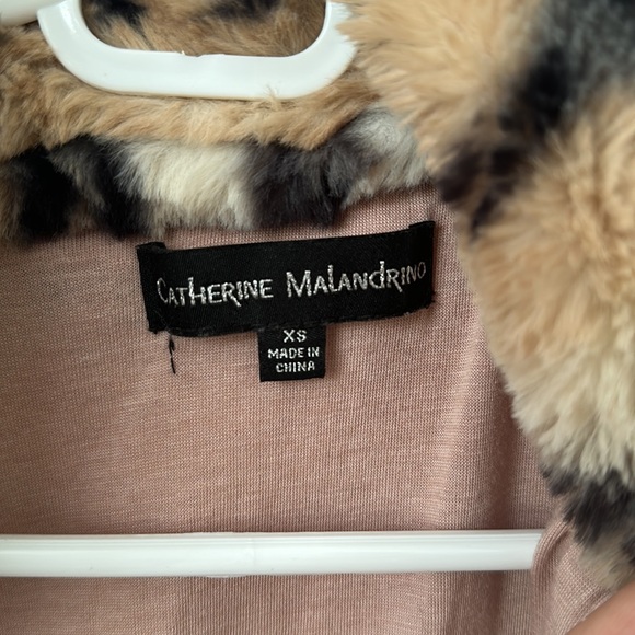 Catherine Malandrino XS leopard print fuzzy fur jacket. - Picture 2 of 3